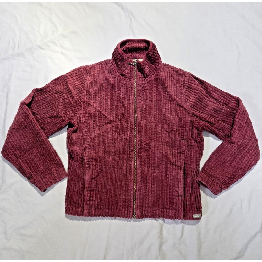 Woolrich‎ Corduroy VTG Full Zip Up Womens 2090 BlacK Cherry (Maroon) Jacket Sz M